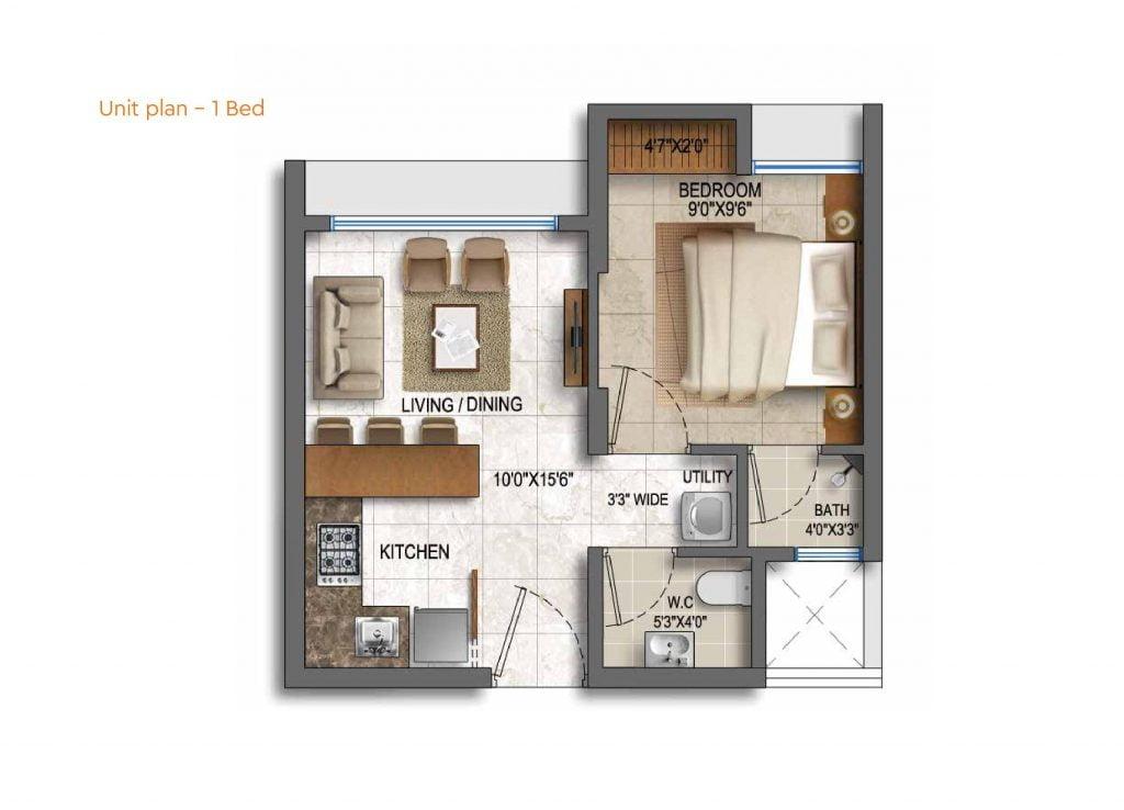 1bhk flats apartment homes ghodbunder road thane plan